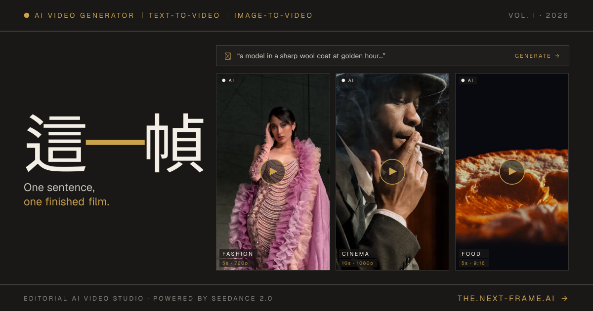 這一幀 · Editorial AI Video Studio